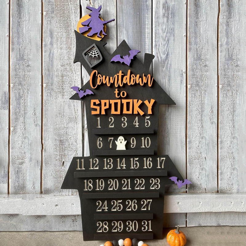 Frendorf | Holz Adventskalender Countdown zu Halloween/Weihnachten