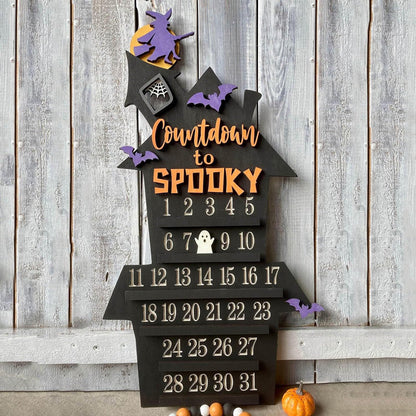Frendorf | Holz Adventskalender Countdown zu Halloween/Weihnachten