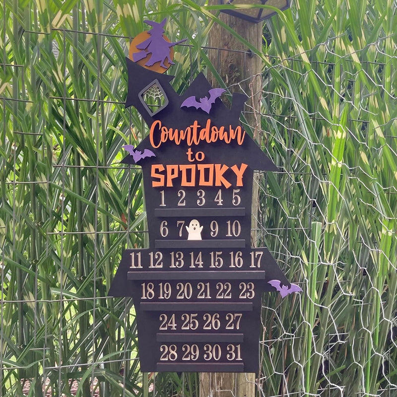 Frendorf | Holz Adventskalender Countdown zu Halloween/Weihnachten
