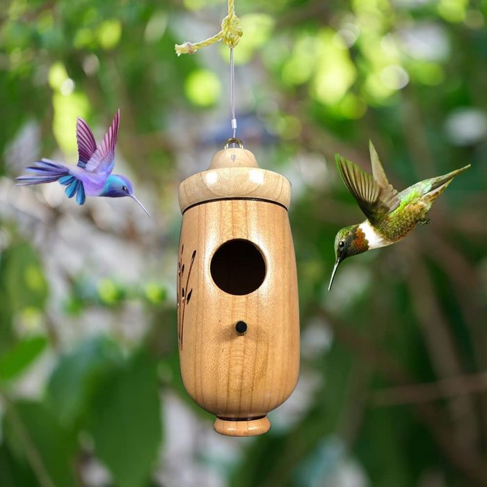 Frendorf | Holzhängematte Kolibrihaus - Geschenk für Naturliebhaber