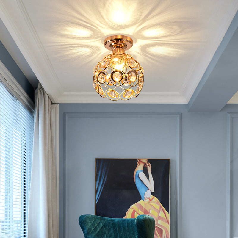 Frendorf | OrnaLux Goldene Luxus Ball Deckenleuchte | Exklusive LED-Beleuchtung | Modern | Elegante Flurbeleuchtung