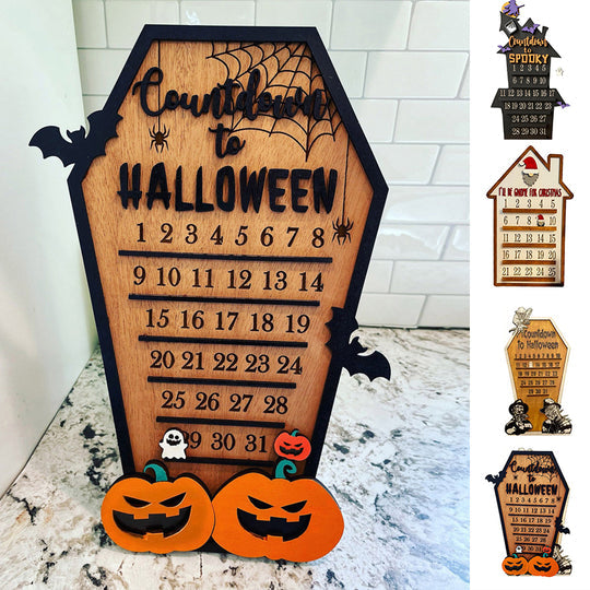 Frendorf | Holz Adventskalender Countdown zu Halloween/Weihnachten