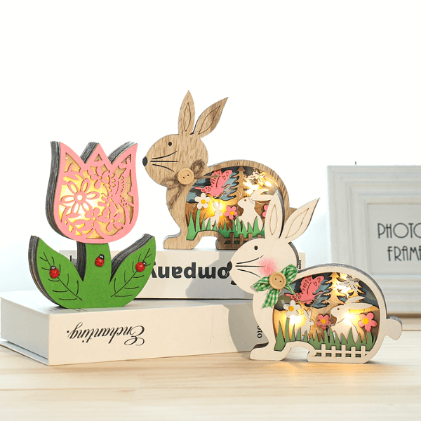 Frendorf | Holz-Osterdekoration mit LED-Licht