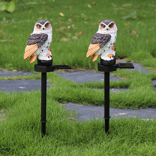 Frendorf | Garten-Eule-Papagei-Statue LED Solarlicht Außen wasserdicht Rasenlampe