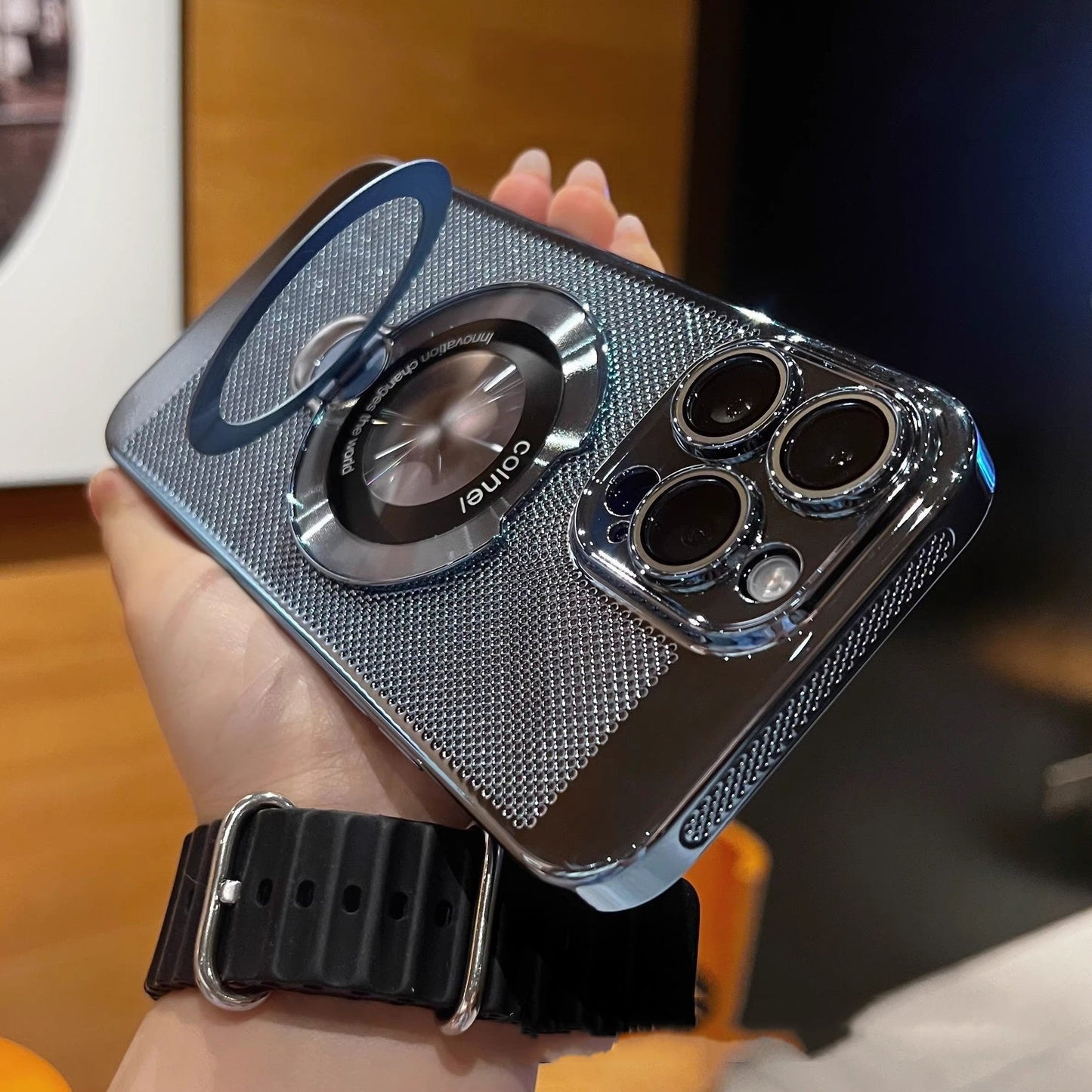 Frendorf | 360° Rotierendes Ständer-Handyhülle mit fortschrittlicher Wärmeableitung und Unterstützung für magnetisches Laden