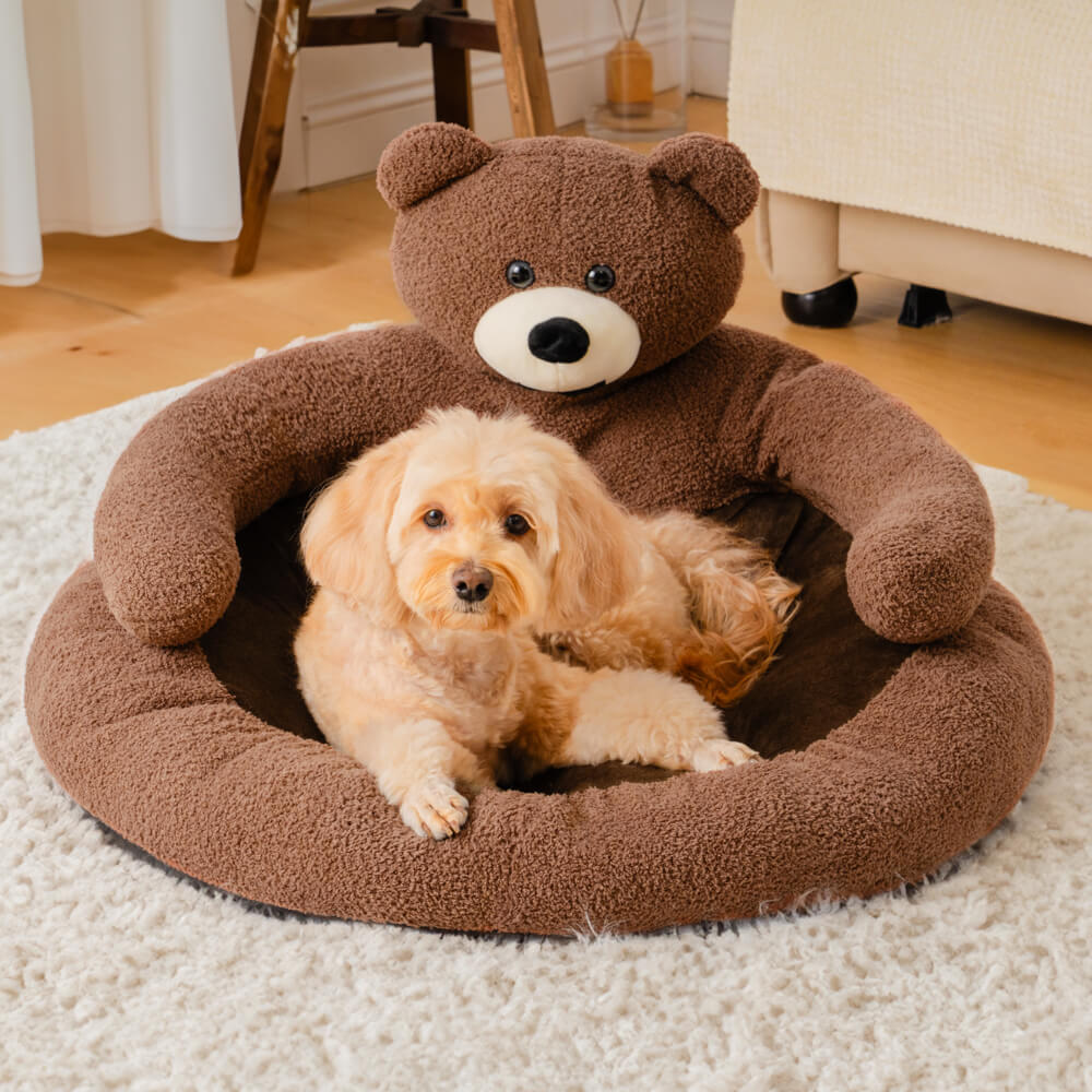 Süßes abnehmbares Kuschelbär-Katzenbett