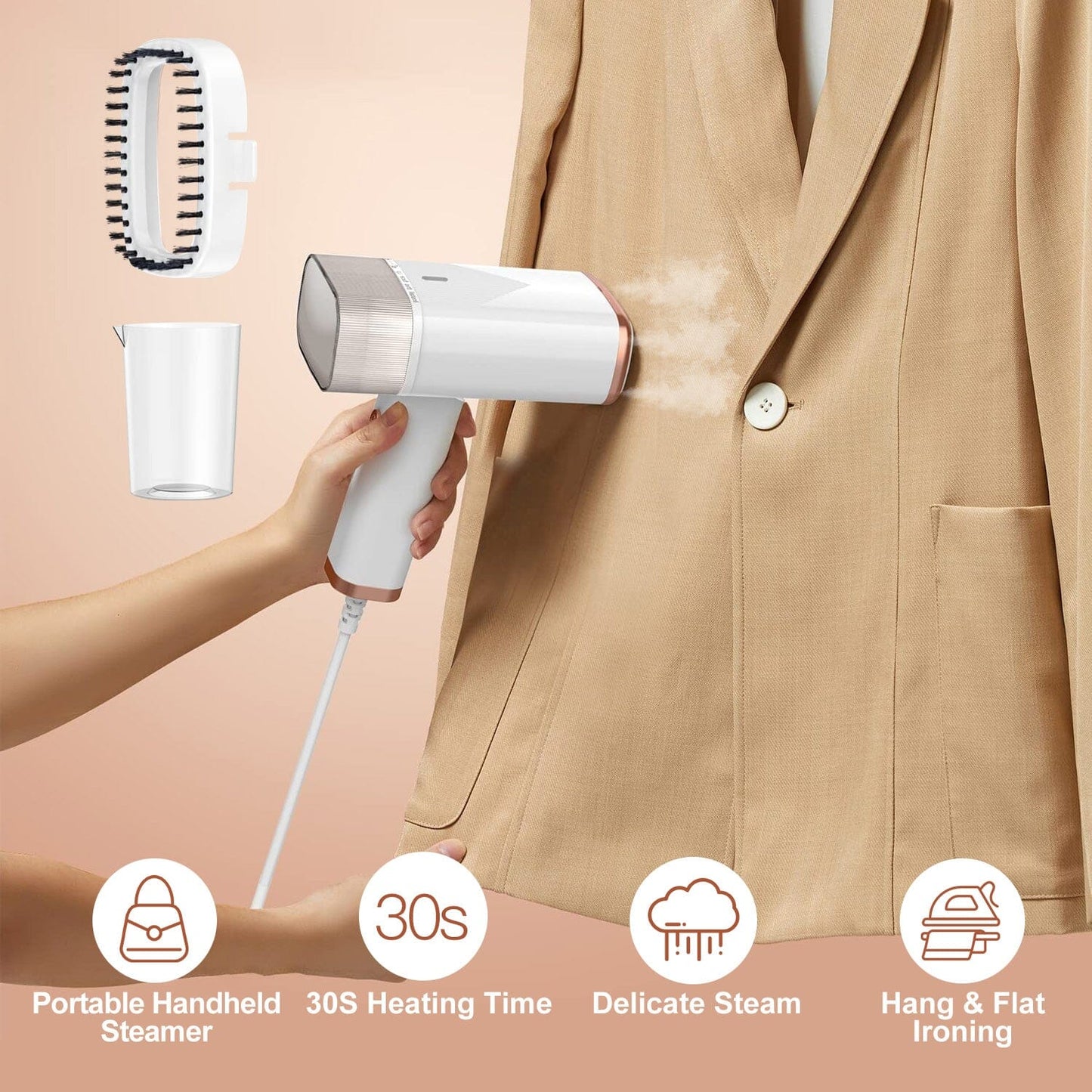 Frendorf | 1000W Tragbarer Handheld Kleidungsdampfer mit Bürste Zusammenklappbar