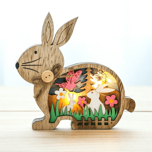 Frendorf | Holz-Osterdekoration mit LED-Licht