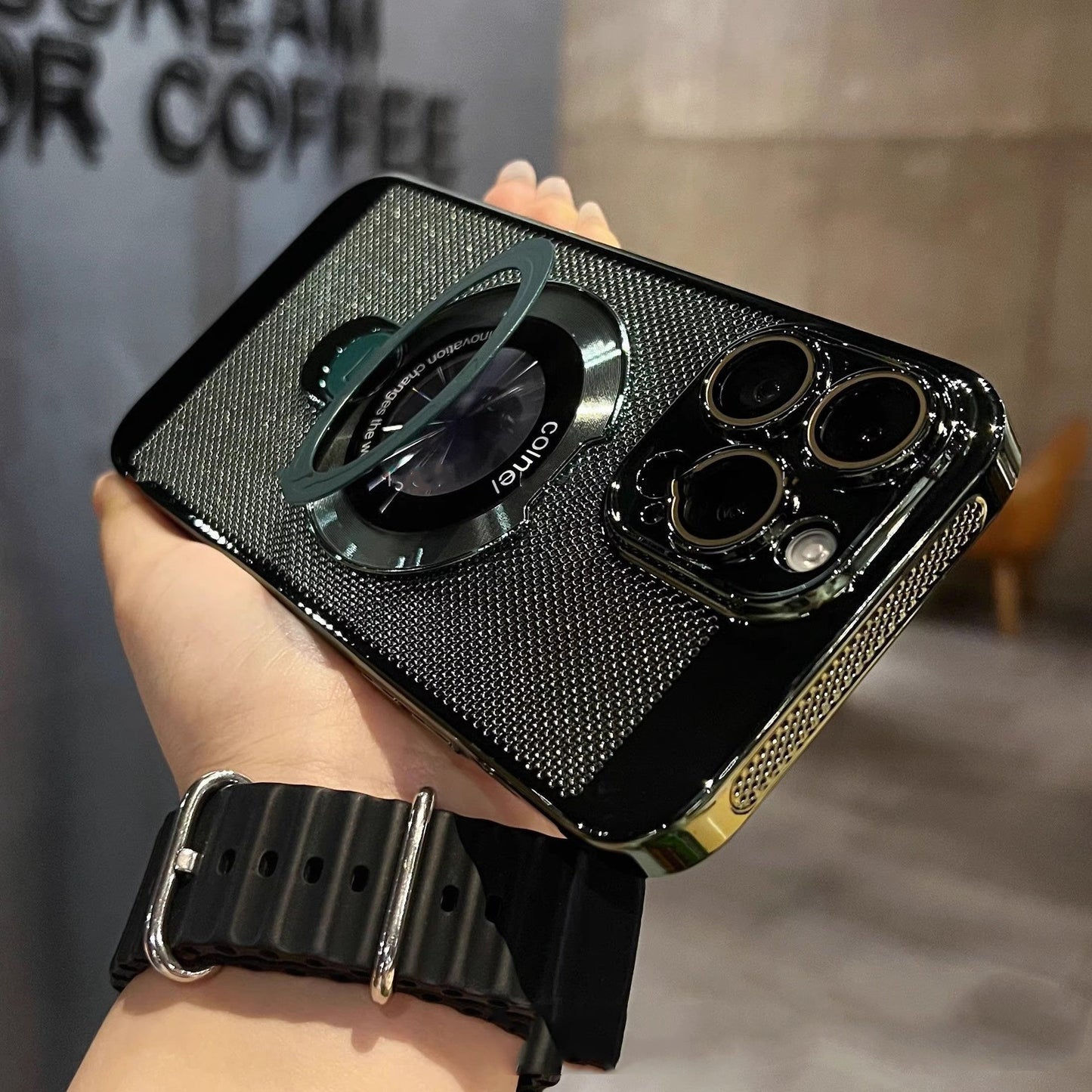 Frendorf | 360° Rotierendes Ständer-Handyhülle mit fortschrittlicher Wärmeableitung und Unterstützung für magnetisches Laden