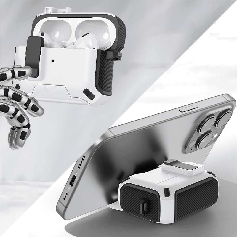 Frendorf | Auto-Lock-Ohrhöreretui mit Telefonständerunterstützung und Schnellverschlussdeckel