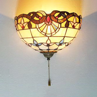 Frendorf | Victoriaanse Reactie Muur Lamp Verlichting Geheel Glas 1 Gloeilamp Muur Verlichting met Trek Ketting