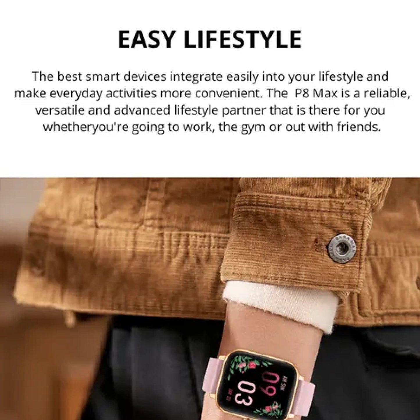 Frendorf | Elegante Damen Fitness Smartwatch Fortgeschrittener Fitness Tracker für Frauen, Massgeschneidert für Gesundheits- und Aktivitätsüberwachung