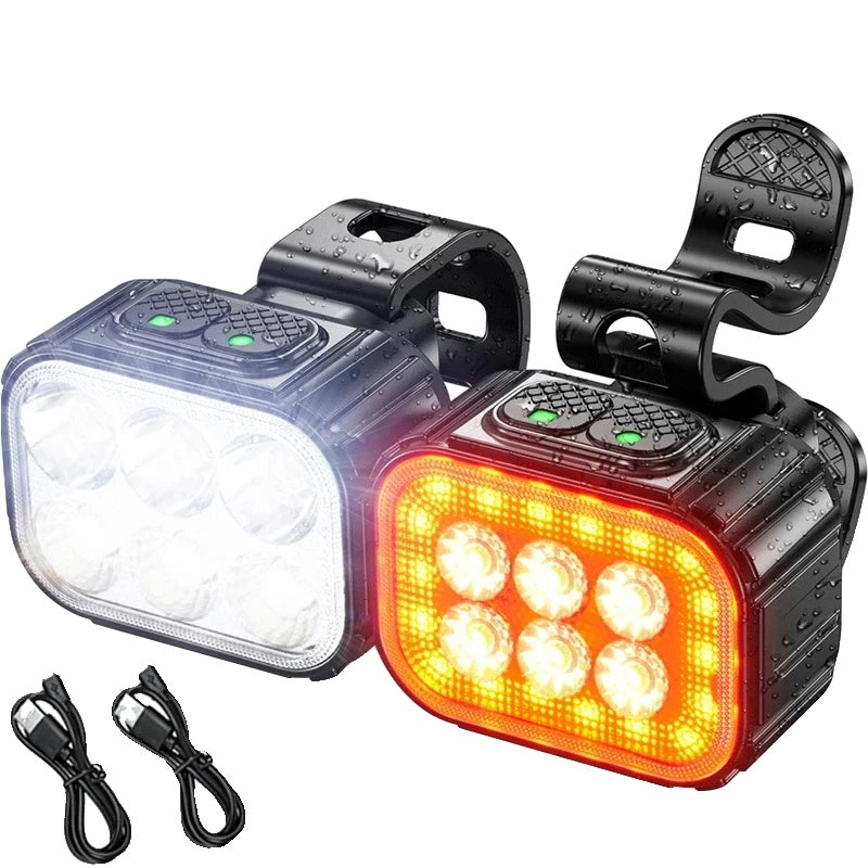 Frendorf | Rechargeable Bike Lights Set – Wiederaufladbare Fahrradlichter mit Front- & Rücklicht für maximale Sicherheit