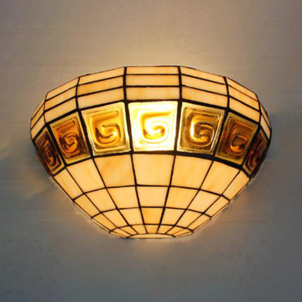 Frendorf | Bowl Wandverlichting Traditioneel 1 Lichts Gevlekte Glas Wandlamp voor de Trap