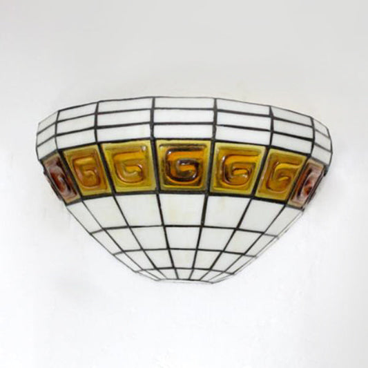 Frendorf | Bowl Wandverlichting Traditioneel 1 Lichts Gevlekte Glas Wandlamp voor de Trap
