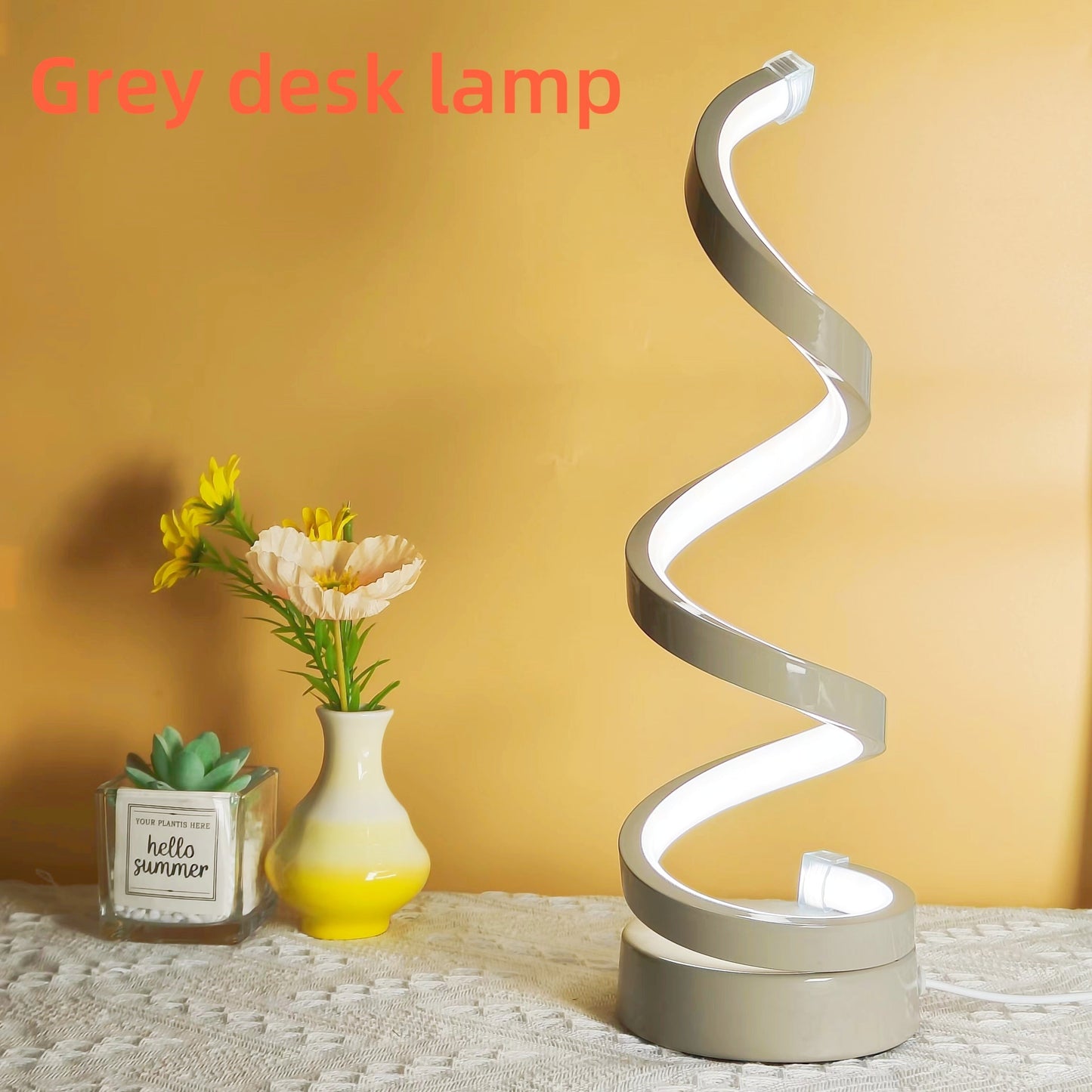 Moderne Spiral Tischlampe – Kreative LED Schreibtischlampe mit sanftem warmem Licht, perfekt für Schlafzimmer, Wohnzimmer und Studien Dekor