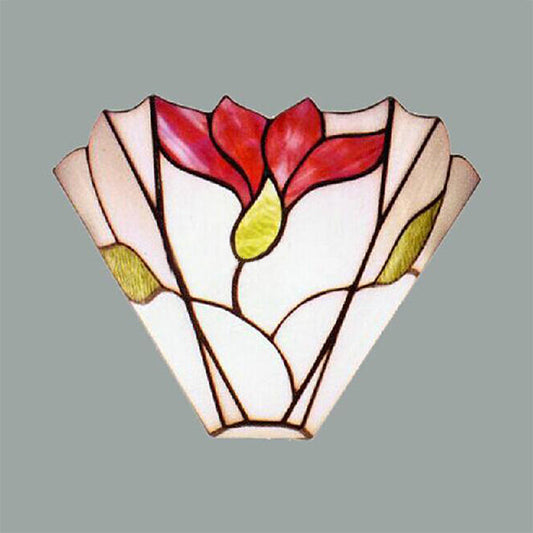 Frendorf | Geometrische Wandleuchte mit Blumenmuster Loft Buntglas Wandleuchte Beleuchtung für Schlafzimmer