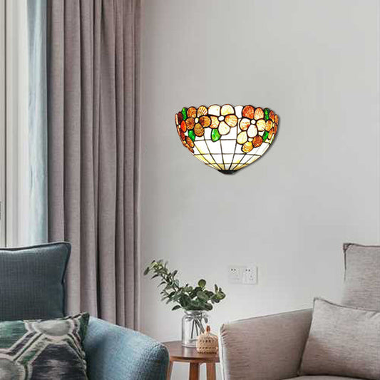 Frendorf | Schalenblumen-Wandlichter mit Schirm im Lodge-Stil Wandbeleuchtung für das Wohnzimmer