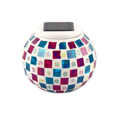 Mosaik Globe Tischbeleuchtung Buntglas-Schirm Dekorative Solarbeleuchtung für Nachttische