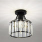Frendorf | LustraVive Kristall-Deckenleuchte | Modernes Kuppeldesign | 1-Licht Semi-Flush Mount | Zeitlose Eleganz für Ihr Zuhause