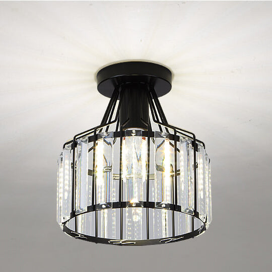 Frendorf | LustraVive Kristall-Deckenleuchte | Modernes Kuppeldesign | 1-Licht Semi-Flush Mount | Zeitlose Eleganz für Ihr Zuhause