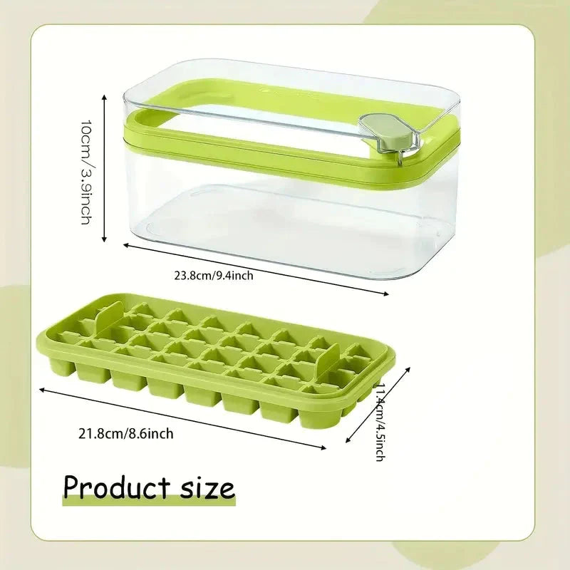 Frendorf | 101oz. Eiswürfelschale Set - 64 Stück Silikon Eiswürfelschale mit Deckel & Behälter