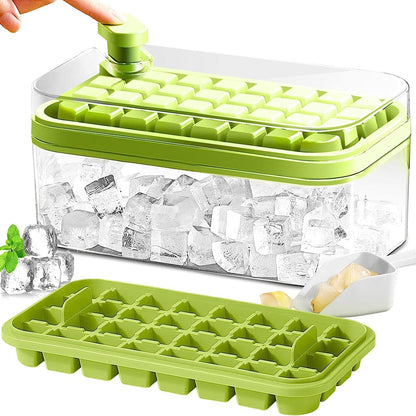 Frendorf | 101oz. Eiswürfelschale Set - 64 Stück Silikon Eiswürfelschale mit Deckel & Behälter