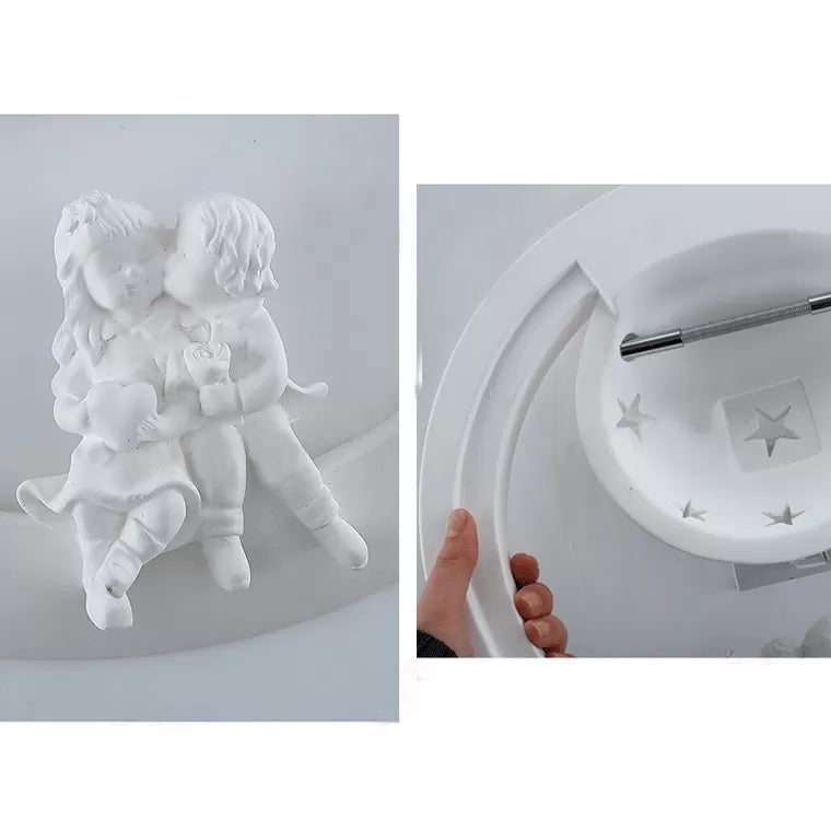 Frendorf | Romantische Weiße Wandlampe Sternenharz-Wandlicht mit kleinen Kindern für das Kinderzimmer
