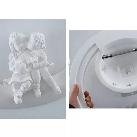 Frendorf | Romantische Weiße Wandlampe Sternenharz-Wandlicht mit kleinen Kindern für das Kinderzimmer
