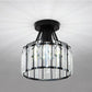 Frendorf | LustraVive Kristall-Deckenleuchte | Modernes Kuppeldesign | 1-Licht Semi-Flush Mount | Zeitlose Eleganz für Ihr Zuhause