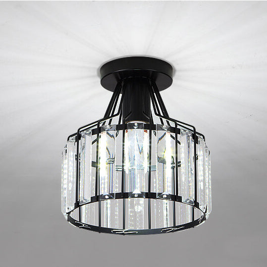 Frendorf | LustraVive Kristall-Deckenleuchte | Modernes Kuppeldesign | 1-Licht Semi-Flush Mount | Zeitlose Eleganz für Ihr Zuhause