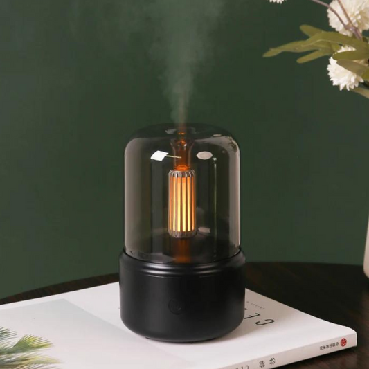 Retro Aroma Diffuser mit Nachtlicht - USB ätherischer Öl-Luftbefeuchter für Zuhause und Büro