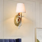Frendorf | 1 Glühlampe Wandleuchte Traditionelle Goldene Kegelförmige Wohnzimmer Wandlampe mit/ohne Stoffschirm