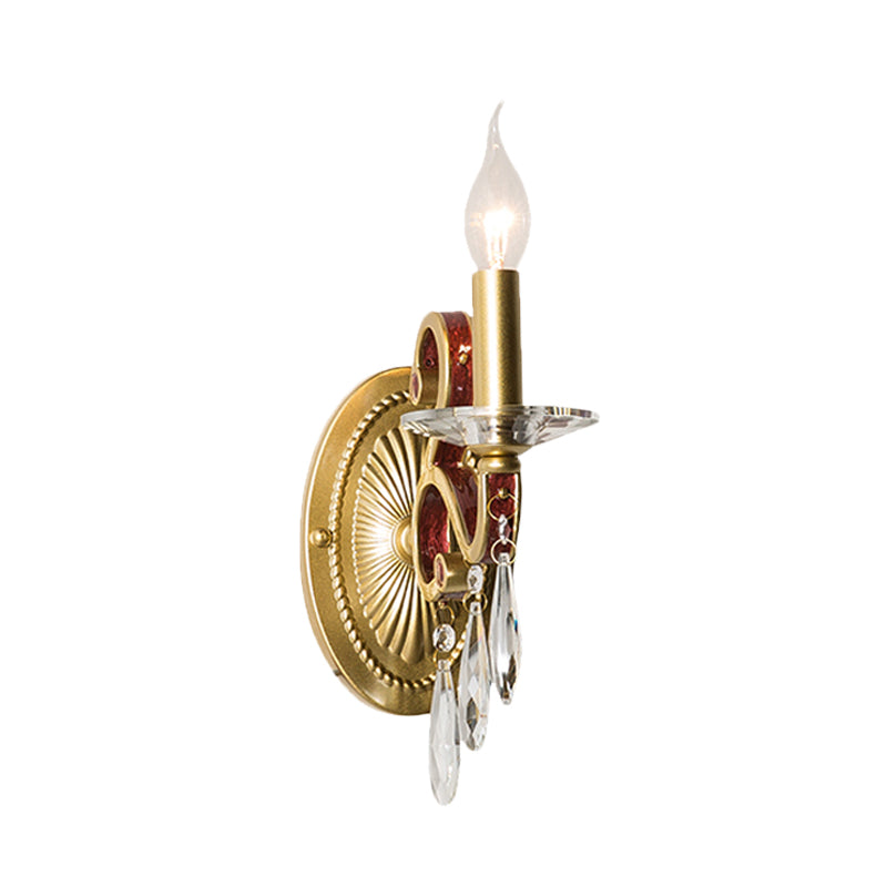 Frendorf | 1 Glühlampe Wandleuchte Traditionelle Goldene Kegelförmige Wohnzimmer Wandlampe mit/ohne Stoffschirm