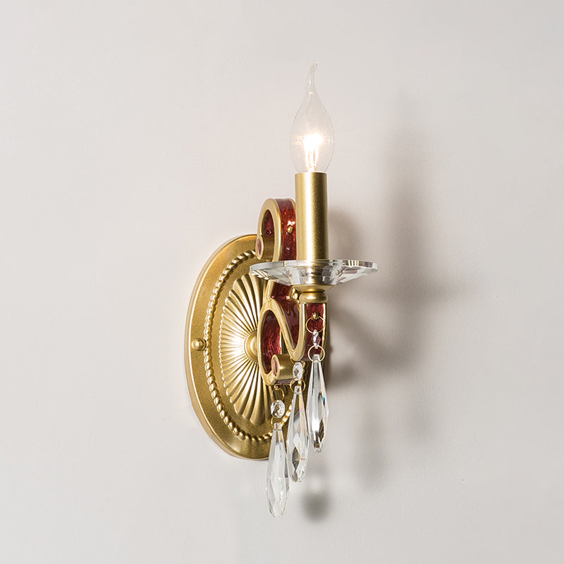 Frendorf | 1 Glühlampe Wandleuchte Traditionelle Goldene Kegelförmige Wohnzimmer Wandlampe mit/ohne Stoffschirm