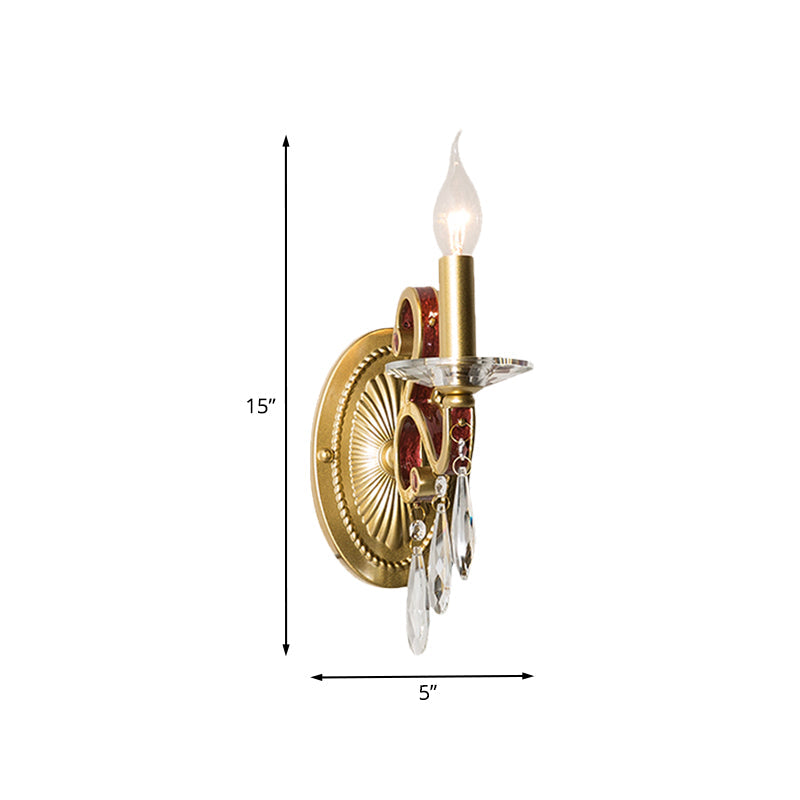 Frendorf | 1 Glühlampe Wandleuchte Traditionelle Goldene Kegelförmige Wohnzimmer Wandlampe mit/ohne Stoffschirm