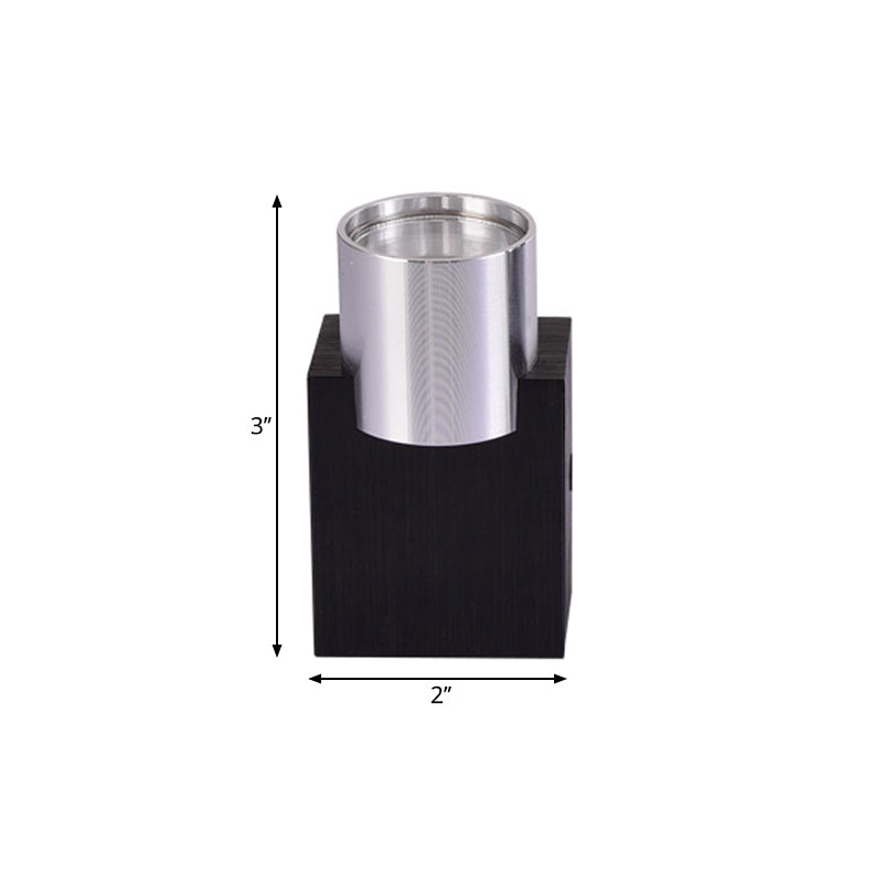 Frendorf | Tube Disco Pub Wandleuchte Aluminium Einfach 3"/4.5" H LED Wandmontage Beleuchtung in Silber, Blau/Gelb/Purpur Licht