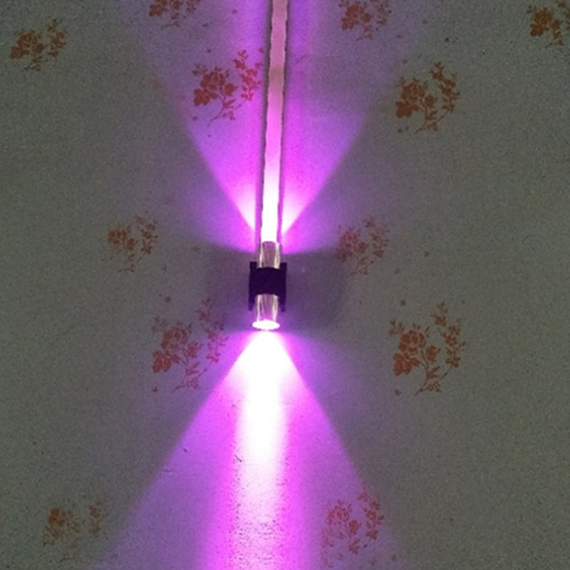 Frendorf | Tube Disco Pub Wandleuchte Aluminium Einfach 3"/4.5" H LED Wandmontage Beleuchtung in Silber, Blau/Gelb/Purpur Licht