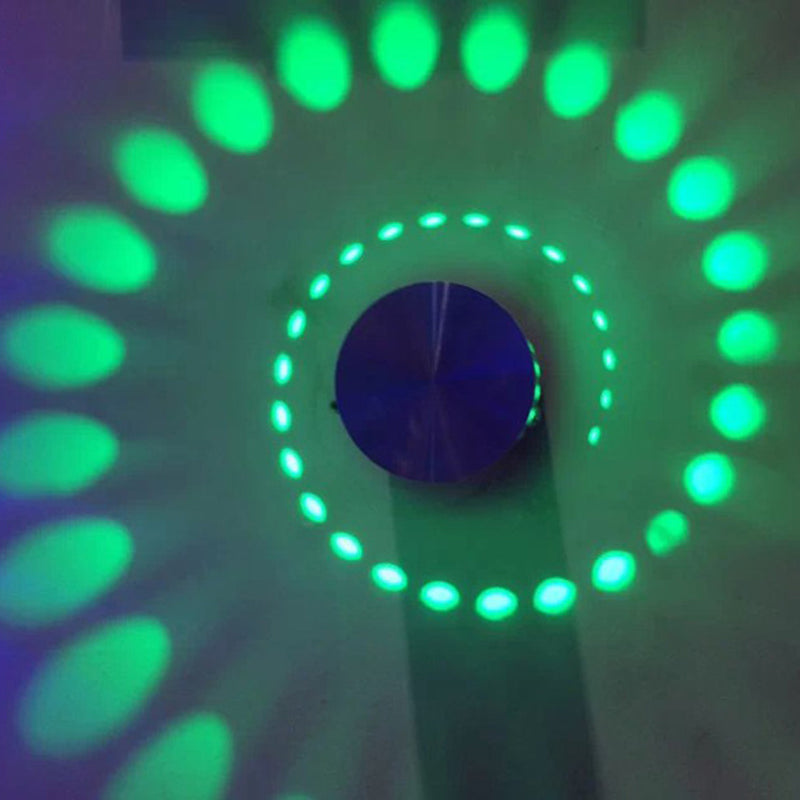 Frendorf | Modernes 3D Wirbel-Wandlicht-Kit Metall Wein Pub RGB Farbwechselnde LED Wandleuchte in Chrome