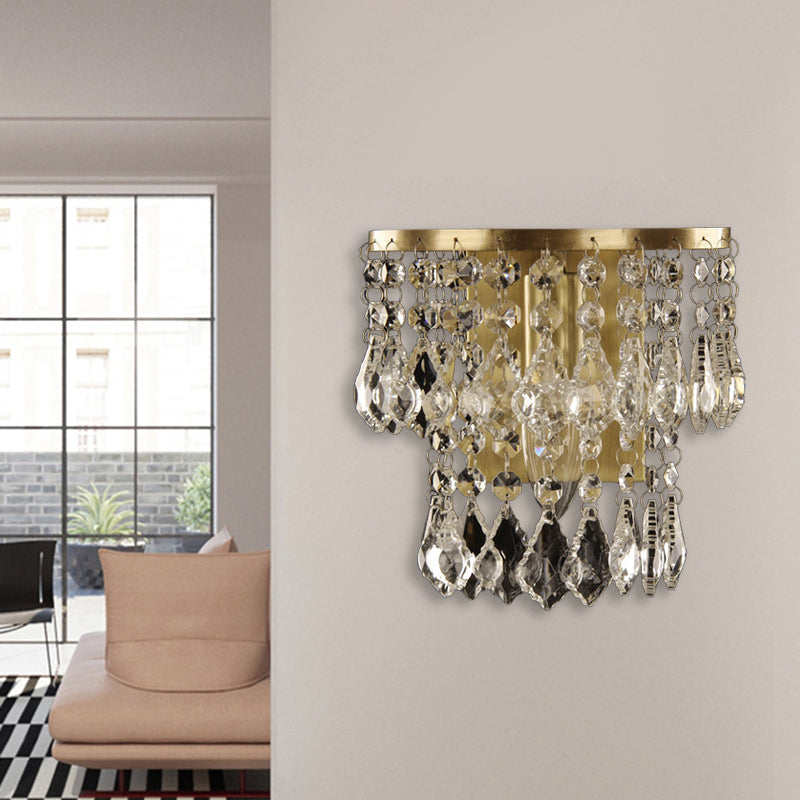 1 Glühbirne Kristall Tropfen Wandmontierte Lampe Landhaus Messing Geschichtet Schlafzimmer Wandbeleuchtung Idee