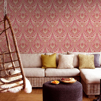 Frendorf | Blühende Blumen Wanddeko Tapetenrolle für das Mädchenzimmer in Rot, 33' x 20,5"