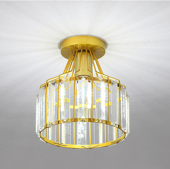 Frendorf | LustraVive Kristall-Deckenleuchte | Modernes Kuppeldesign | 1-Licht Semi-Flush Mount | Zeitlose Eleganz für Ihr Zuhause