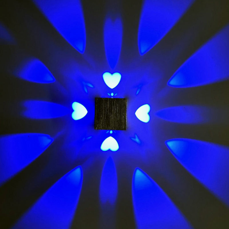 Frendorf | Moderne Herzförmige Wandlampe Metallic Disco Party LED Wandlampe in Silber, Lila/Blau/Gelb Licht