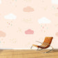 Cartoon Wolke Wandaufkleber für das Kinderzimmer, Pastellrosa, Maßanfertigung