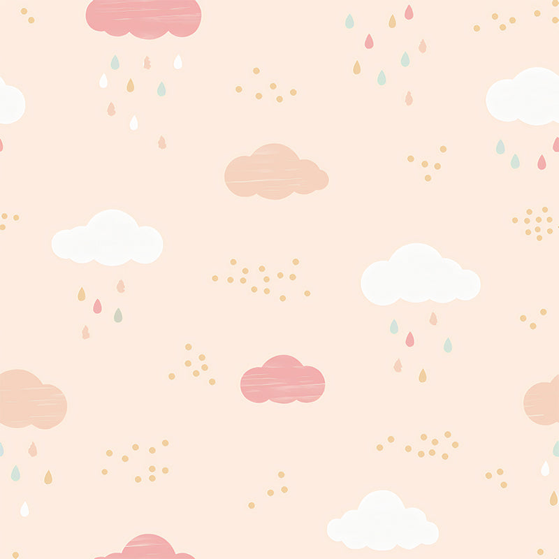 Cartoon Wolke Wandaufkleber für das Kinderzimmer, Pastellrosa, Maßanfertigung