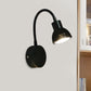 Frendorf | Industrieller Stil Schalenform Wandlampe Metall 1 Licht verstellbarer Arm in Schwarz
