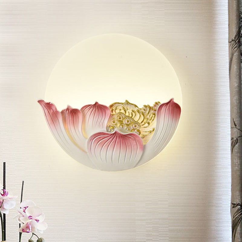 Frendorf | Hars Lotus/Berg-Maan Muurlamp Chinese Wit LED Wandlamp voor Gastenkamer