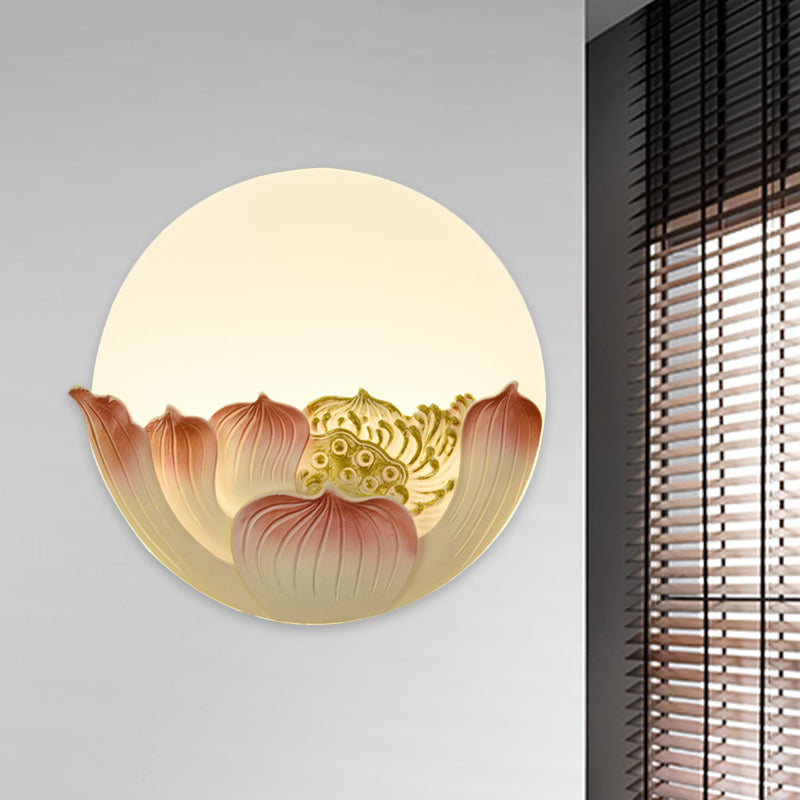 Frendorf | Hars Lotus/Berg-Maan Muurlamp Chinese Wit LED Wandlamp voor Gastenkamer
