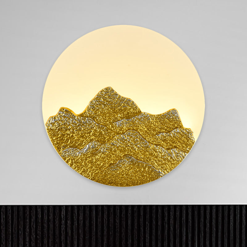 Frendorf | Hars Lotus/Berg-Maan Muurlamp Chinese Wit LED Wandlamp voor Gastenkamer