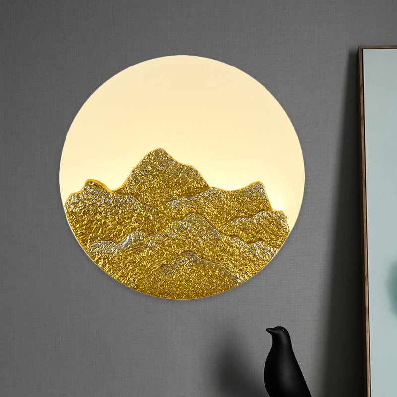 Frendorf | Hars Lotus/Berg-Maan Muurlamp Chinese Wit LED Wandlamp voor Gastenkamer